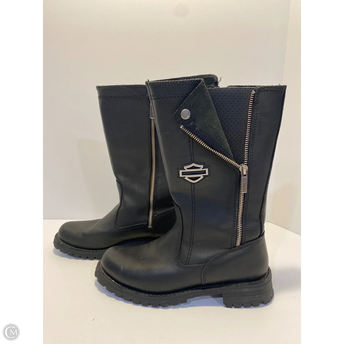 Boots Mid-calf Flats By Harley Davidson In Black, Size: 9.5