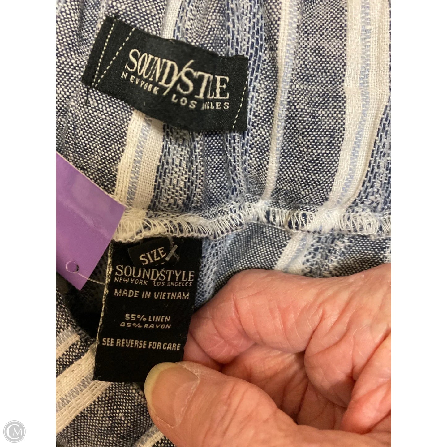 Pants Dress By Clothes Mentor In Blue & White, Size: Xl