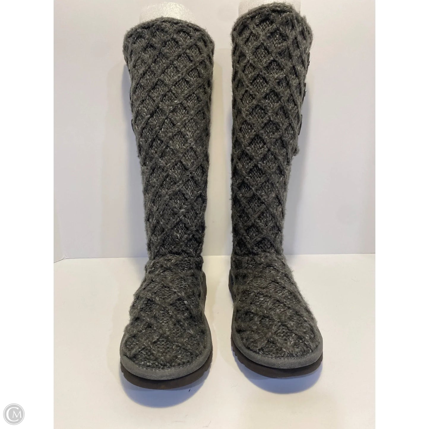Boots Designer By Ugg In Grey, Size: 5
