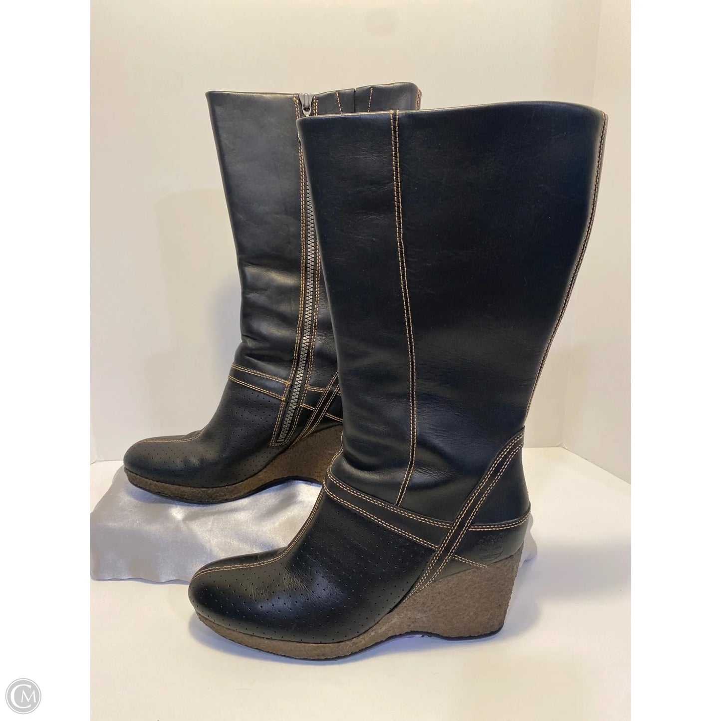 Boots Mid-calf Flats By Timberland In Black, Size: 9