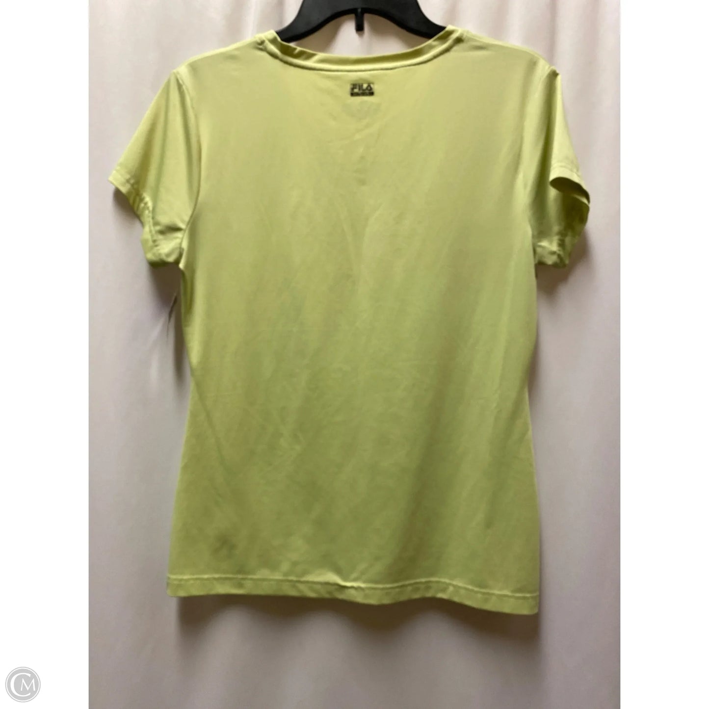 Athletic Top Short Sleeve By Fila In Yellow, Size: M