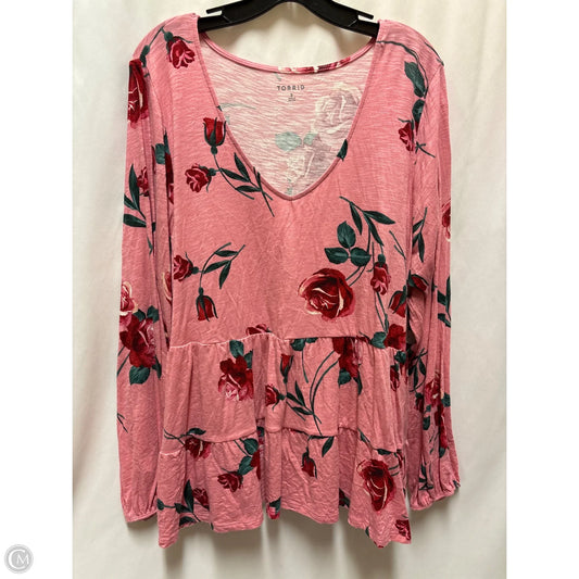 Top Long Sleeve By Torrid In Pink, Size: 3x