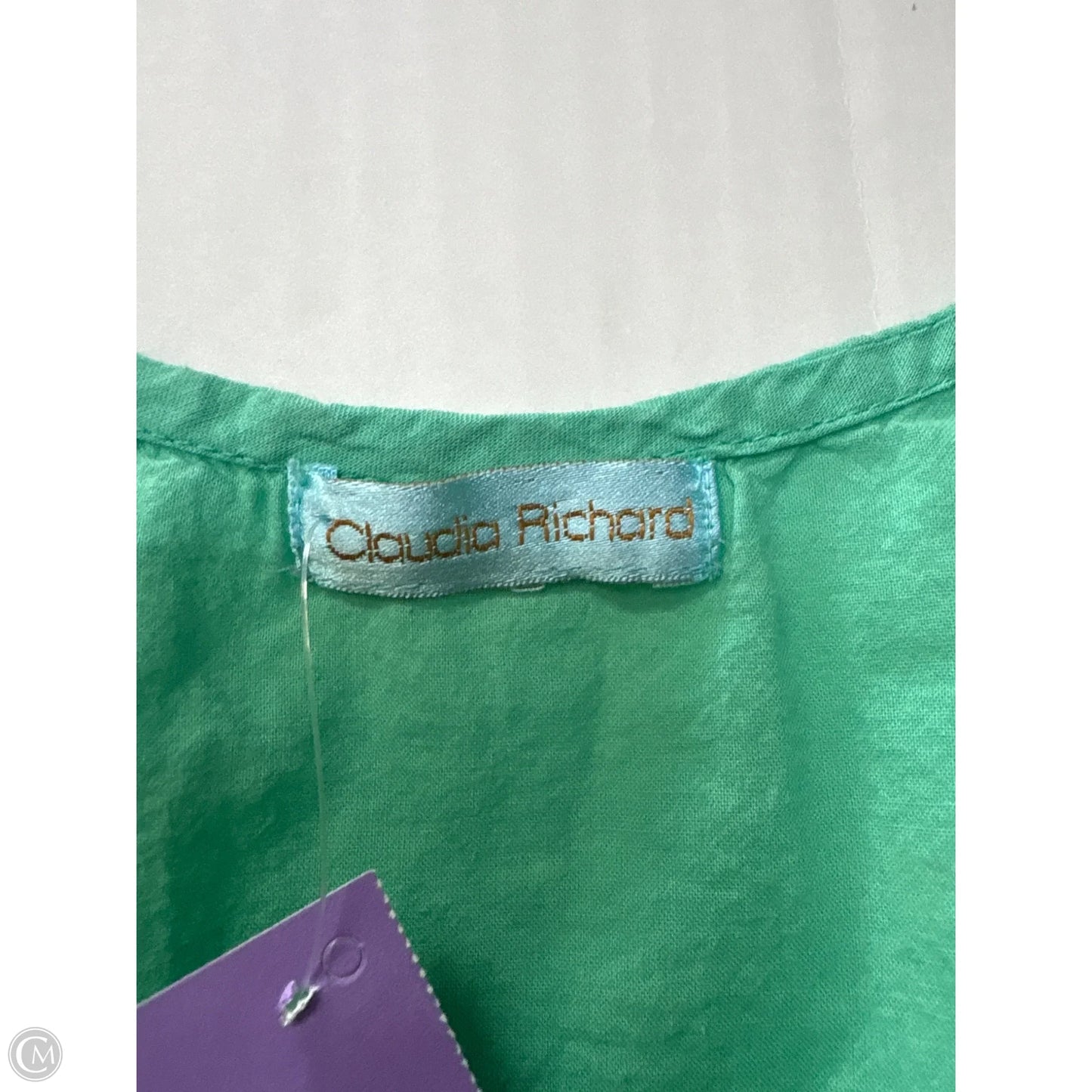 Top Sleeveless By Claudia Richards In Green, Size: L