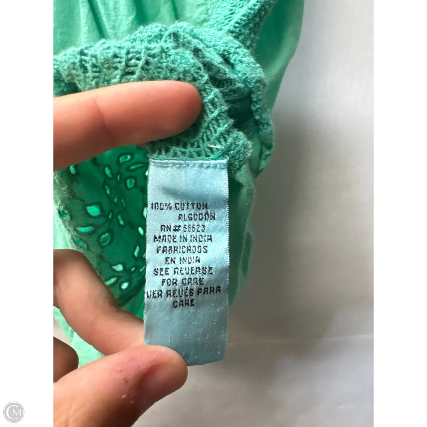 Top Sleeveless By Claudia Richards In Green, Size: L