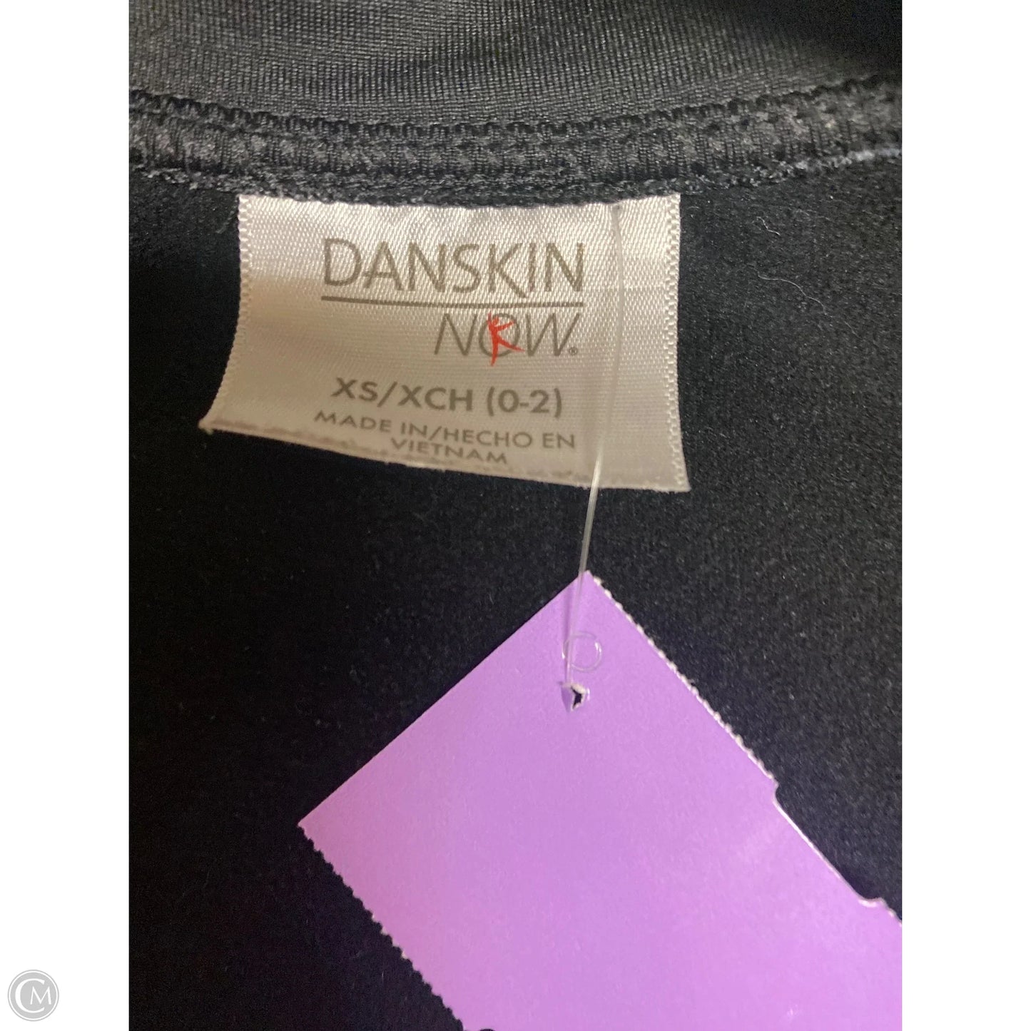 Athletic Top Long Sleeve Collar By Danskin In Black, Size: Xs