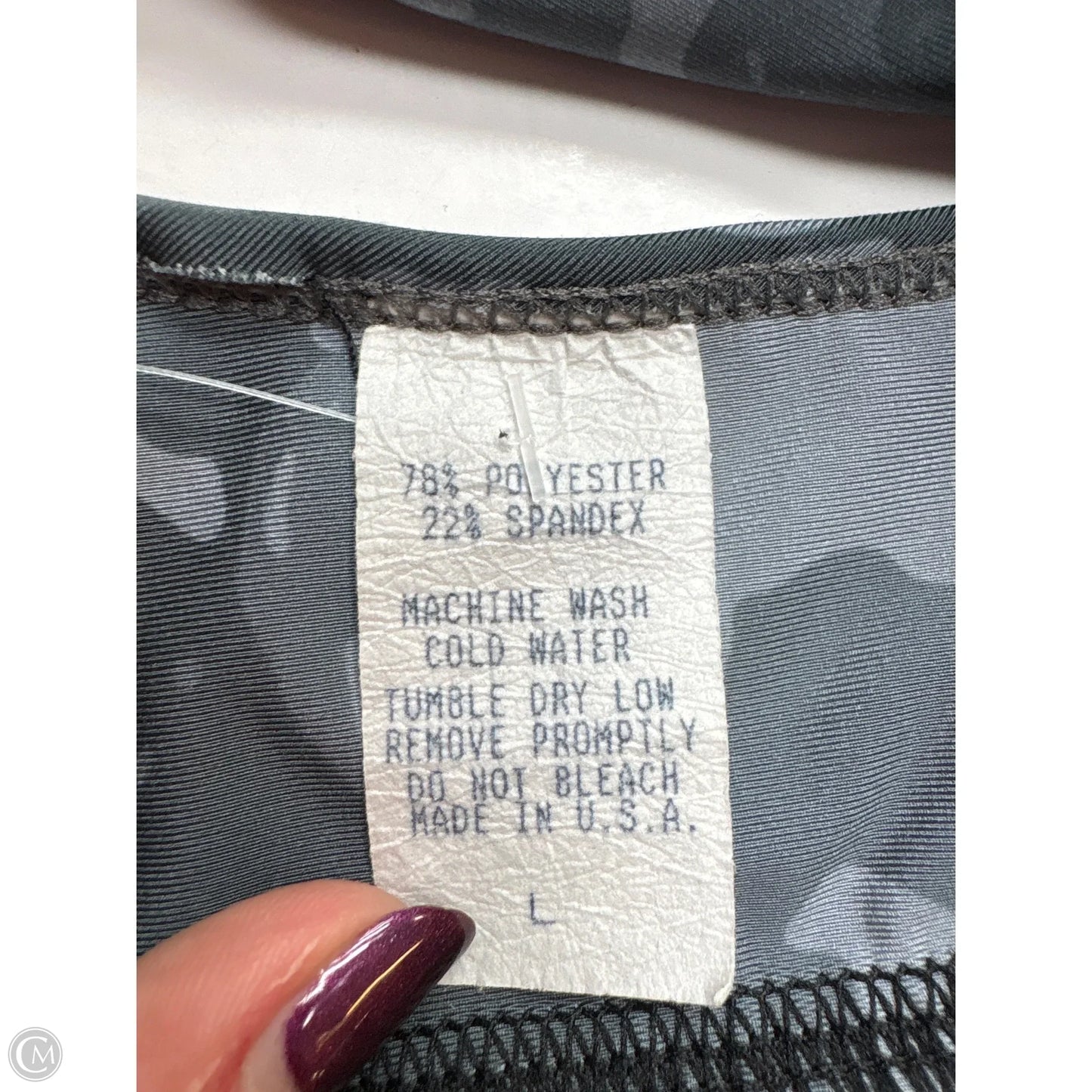 Athletic Bra By Clothes Mentor In Grey, Size: L