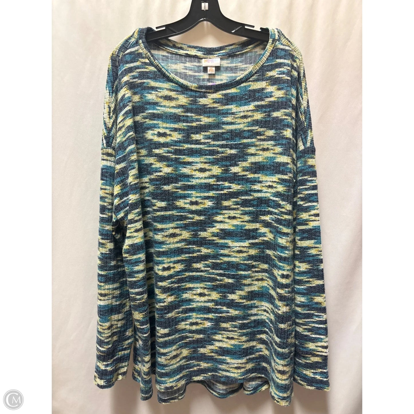 Top Long Sleeve By Lularoe In Blue, Size: 3x
