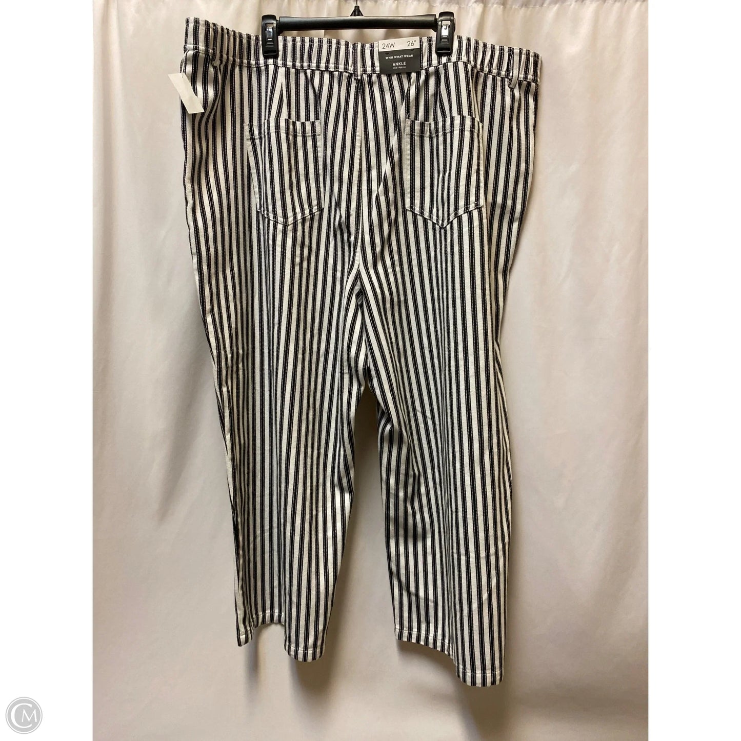 Pants Cropped By Who What Wear In Black & White, Size: 24