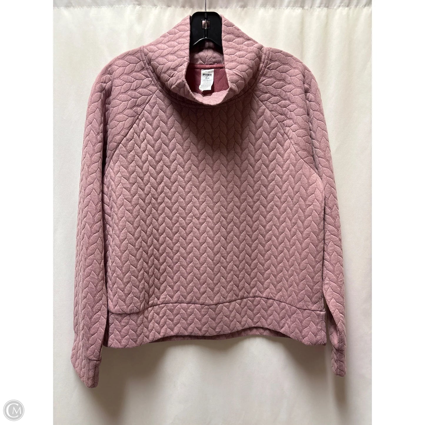 Athletic Top Long Sleeve Collar By Rbx In Pink, Size: M