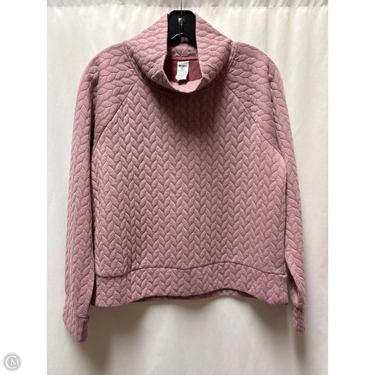 Athletic Top Long Sleeve Collar By Rbx In Pink, Size: M