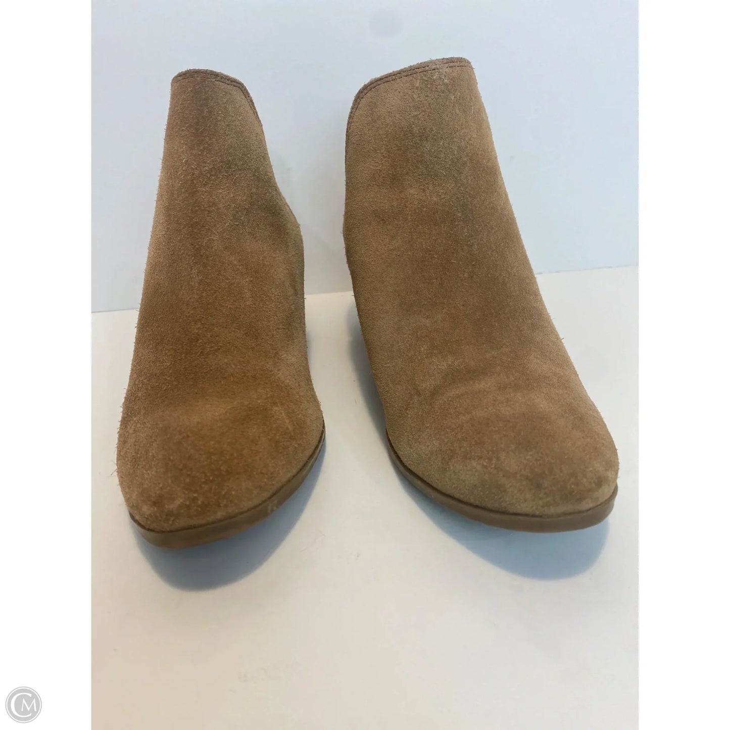 Boots Ankle Heels By Guess In Brown, Size: 7.5