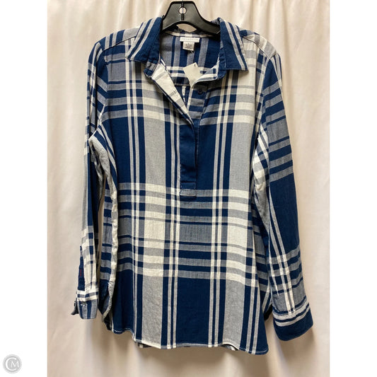 Top Long Sleeve By Liz Claiborne In Blue, Size: L