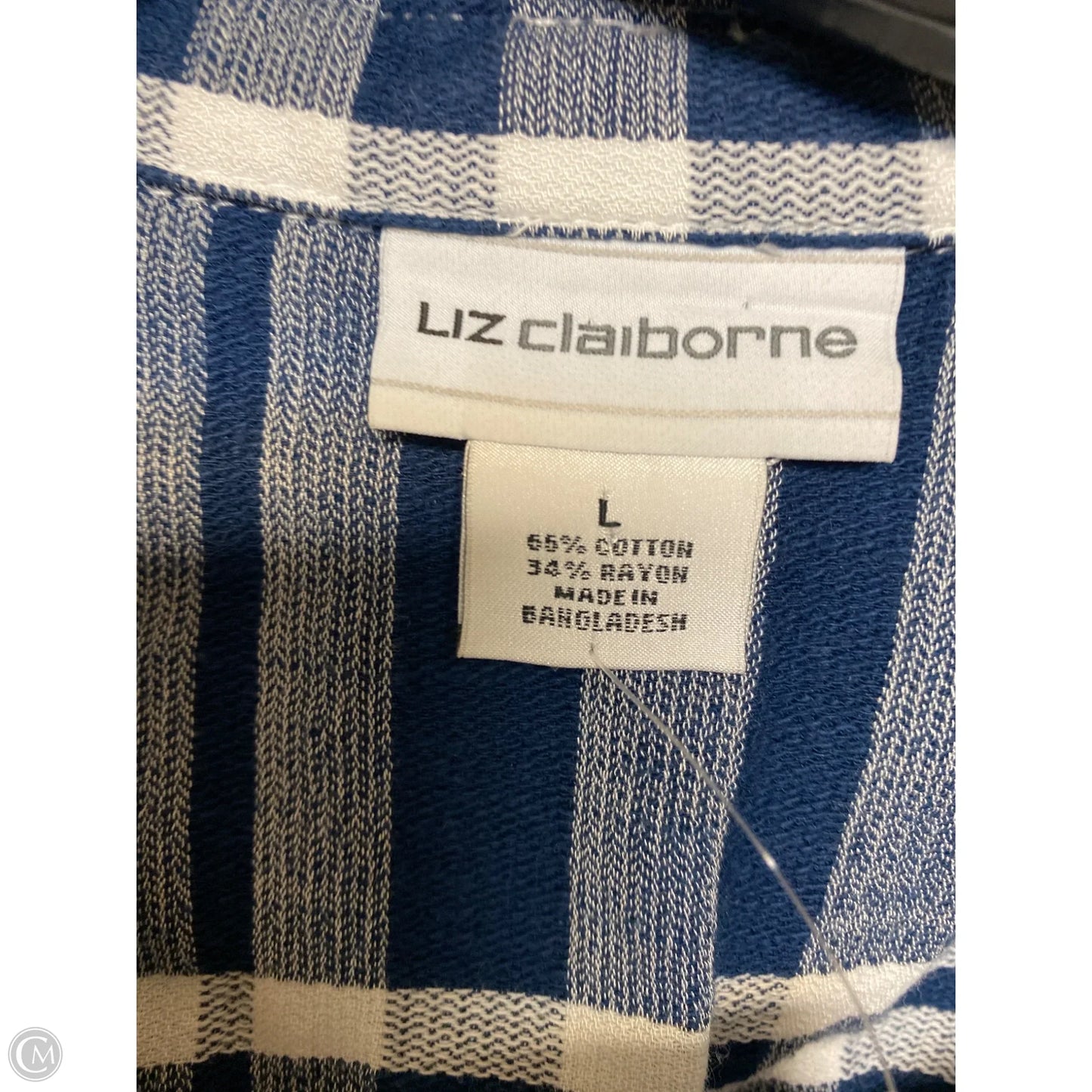 Top Long Sleeve By Liz Claiborne In Blue, Size: L