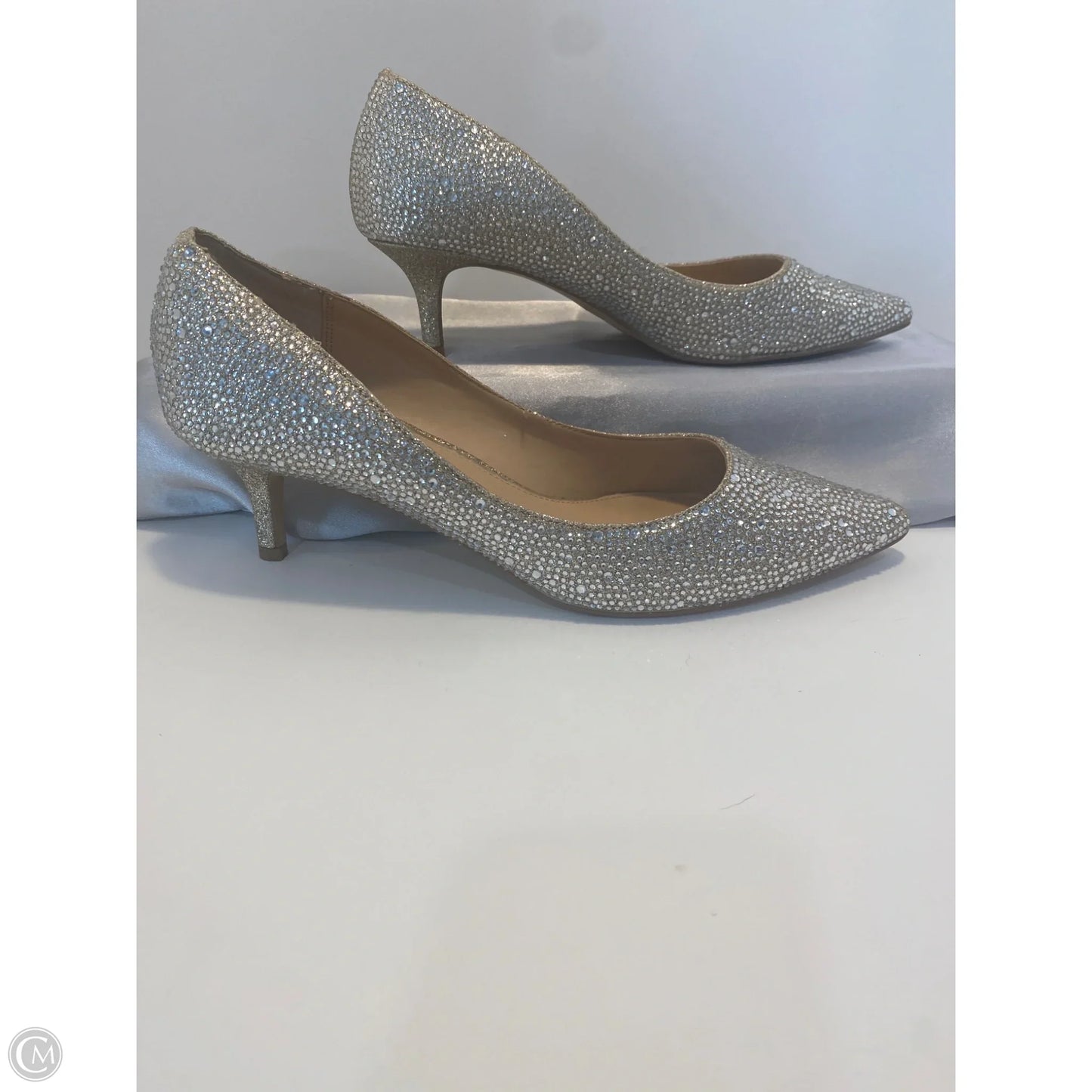 Shoes Heels Kitten By Badgley Mischka In Silver, Size: 8.5