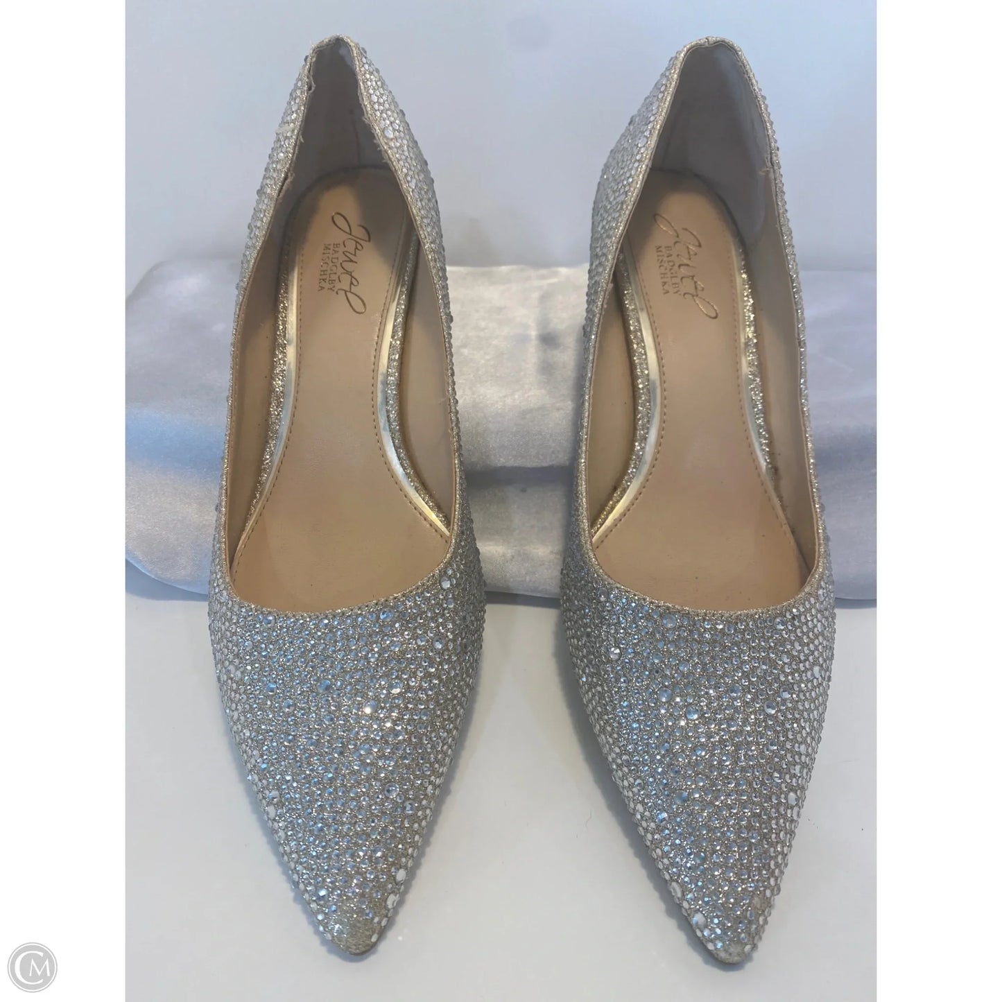 Shoes Heels Kitten By Badgley Mischka In Silver, Size: 8.5