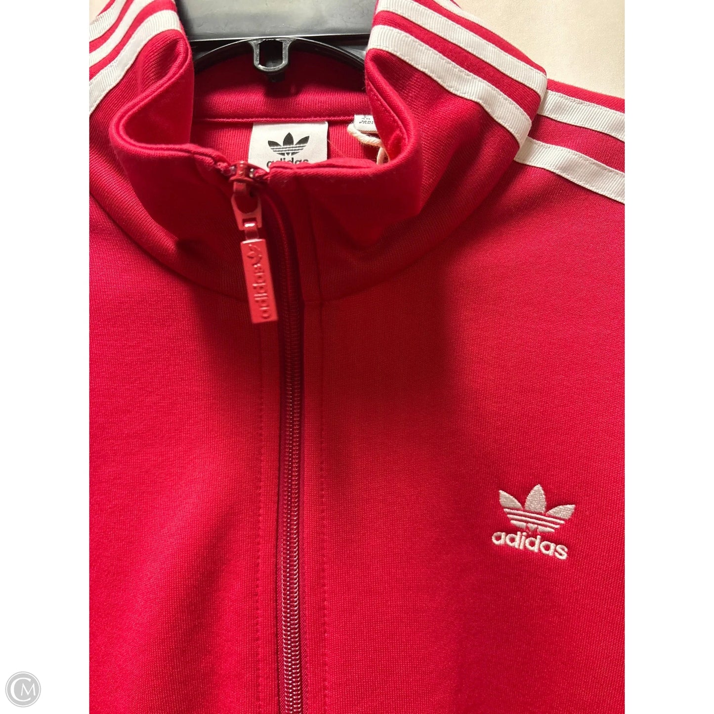 Athletic Jacket By Adidas In Pink, Size: M