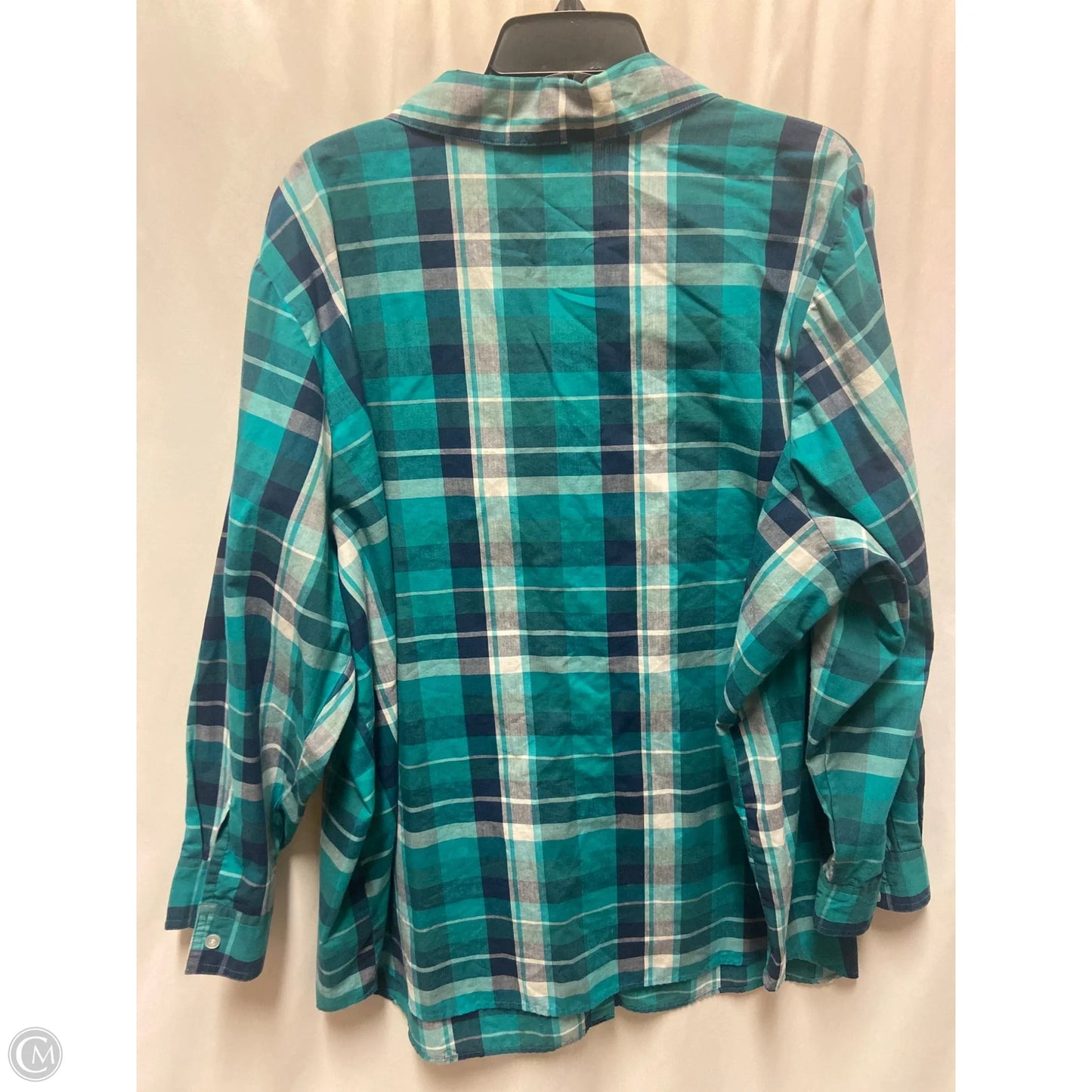 Top Long Sleeve By Woman Within In Green, Size: 3x