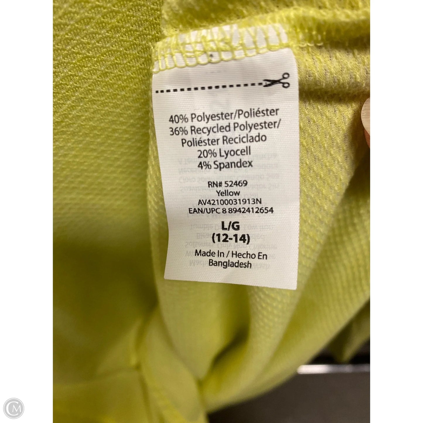 Athletic Top Long Sleeve Crewneck By Avia In Yellow, Size: L