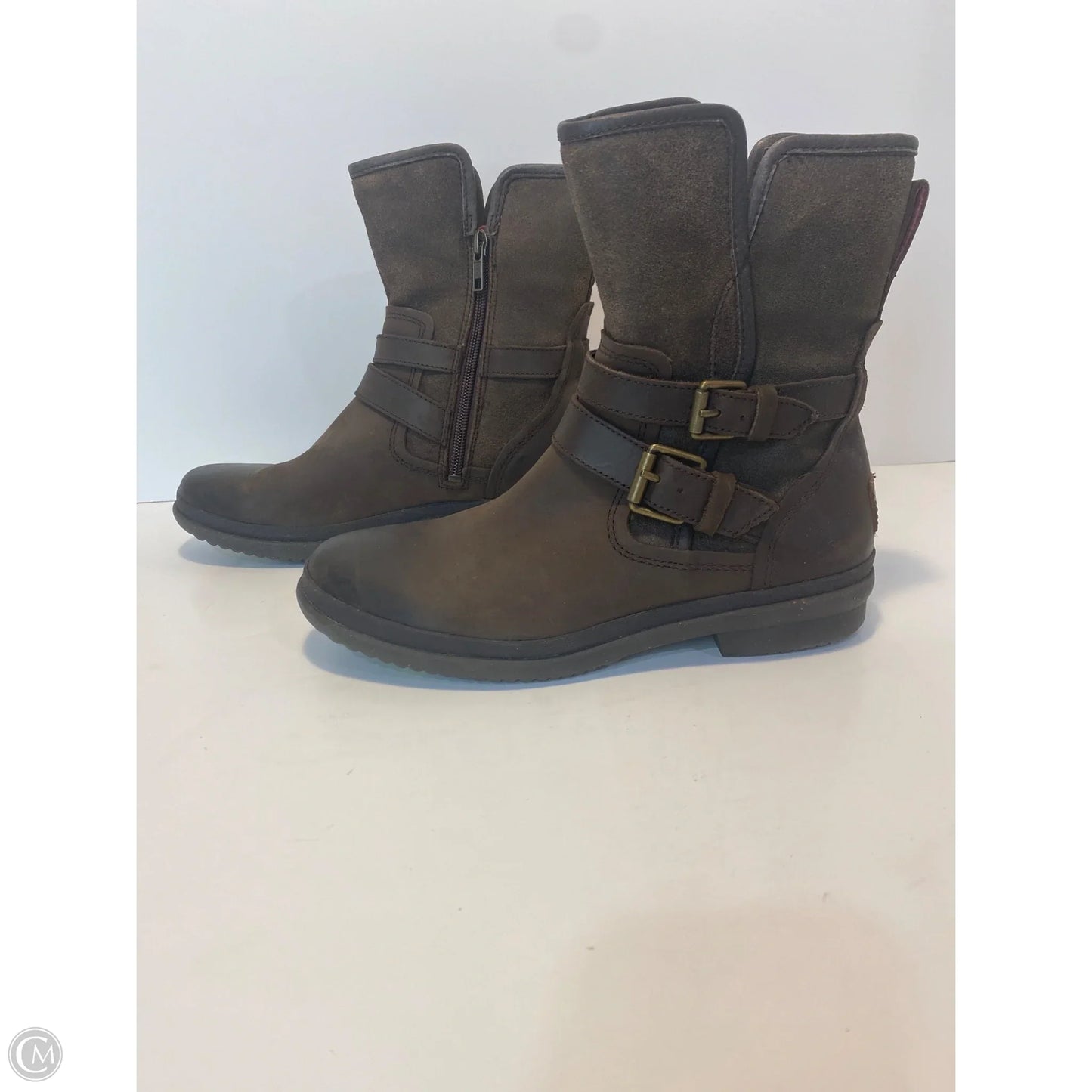 Boots Designer By Ugg In Brown, Size: 6.5