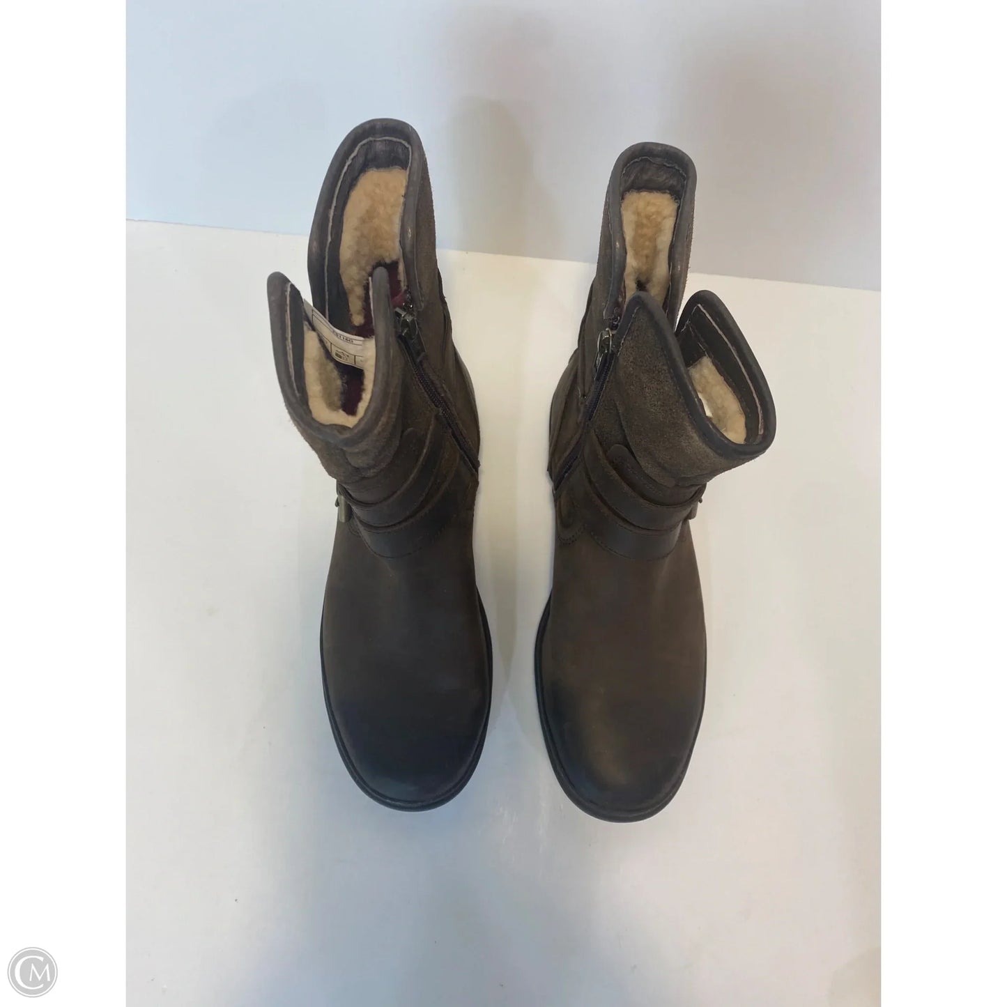 Boots Designer By Ugg In Brown, Size: 6.5