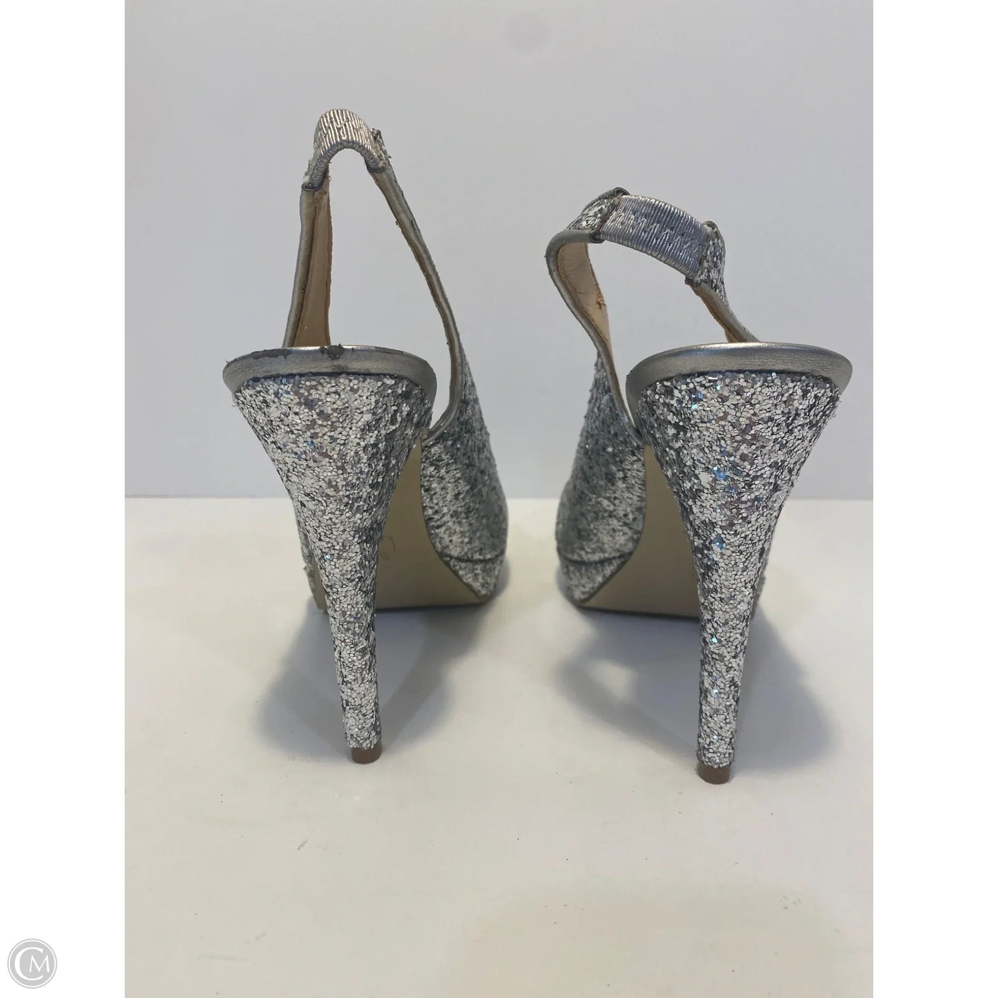 Shoes Heels Stiletto By Marc Fisher In Silver, Size: 9