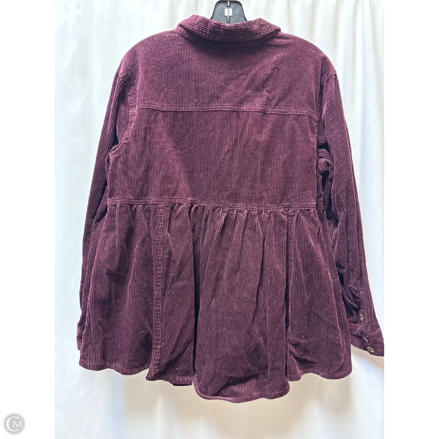 Jacket Shirt By Cato In Maroon, Size: M