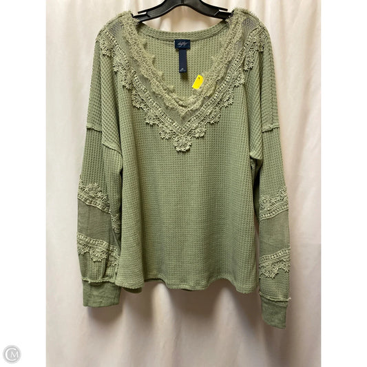 Top Long Sleeve By Daytrip In Green, Size: Xl
