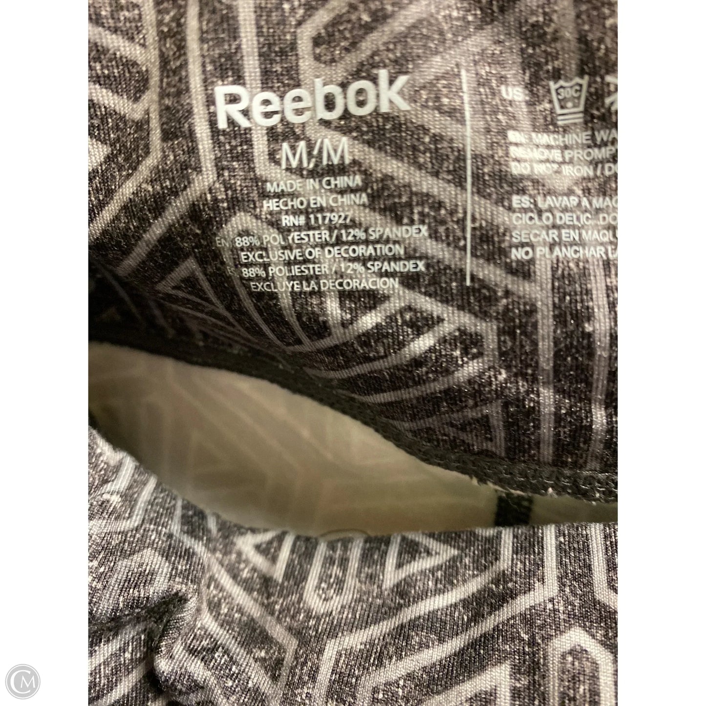 Athletic Leggings By Reebok In Grey, Size: M