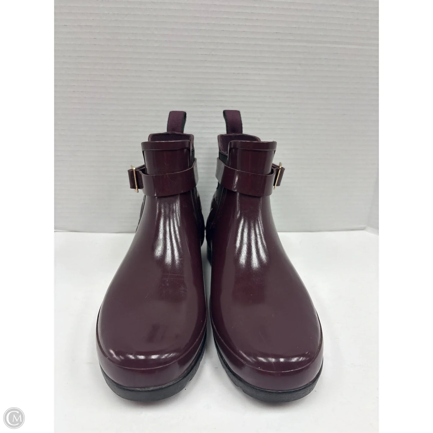 Boots Rain By Hunter In Maroon, Size: 7
