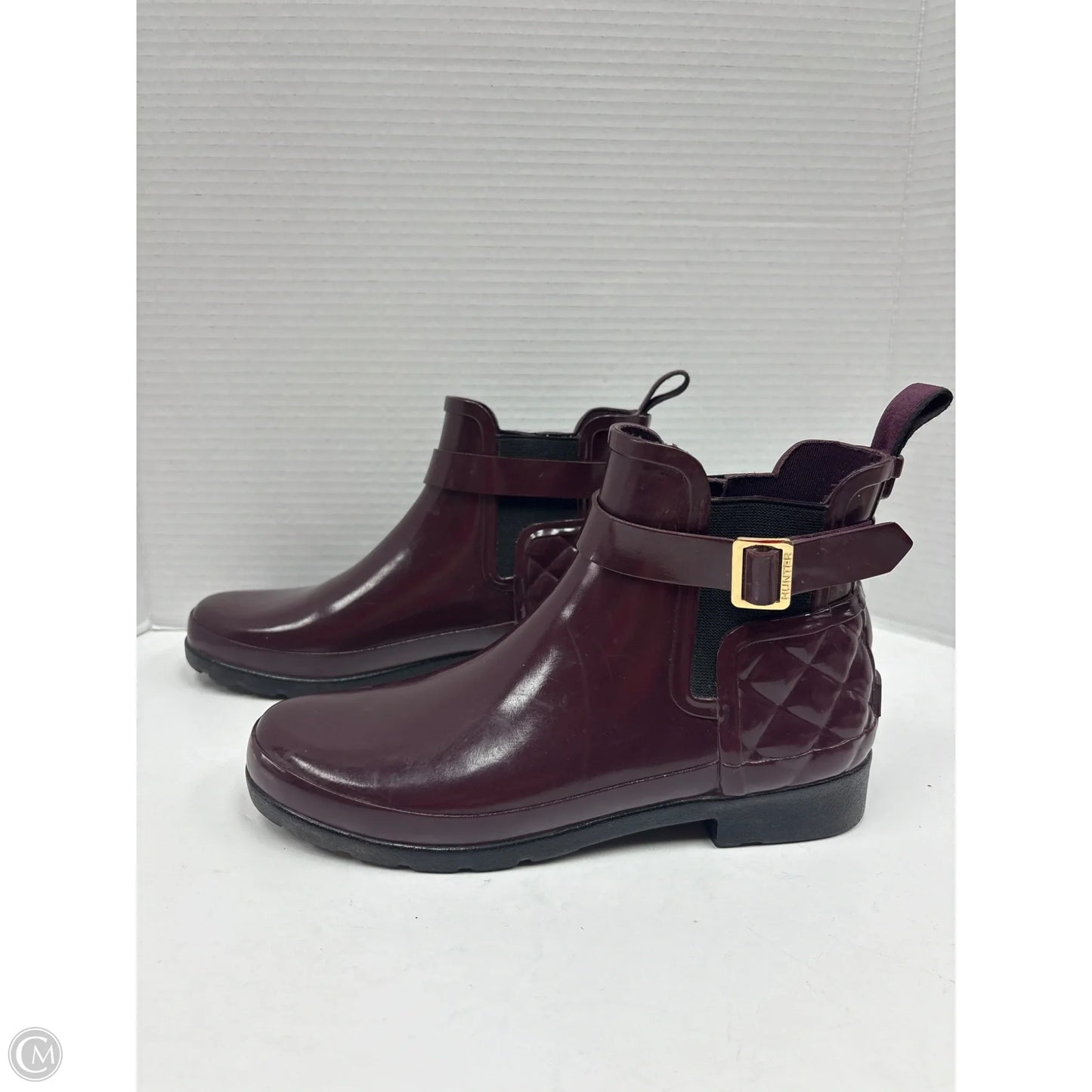 Boots Rain By Hunter In Maroon, Size: 7