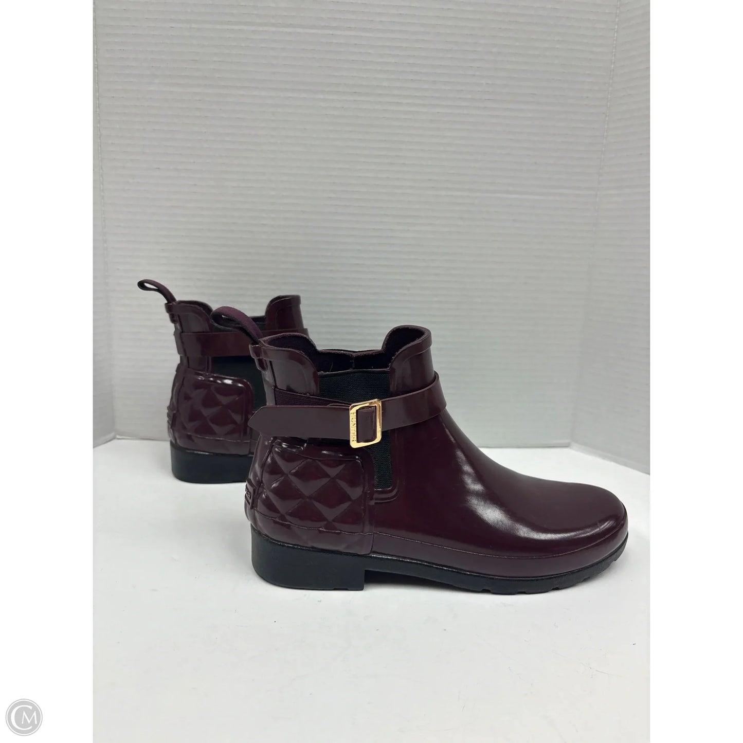 Boots Rain By Hunter In Maroon, Size: 7