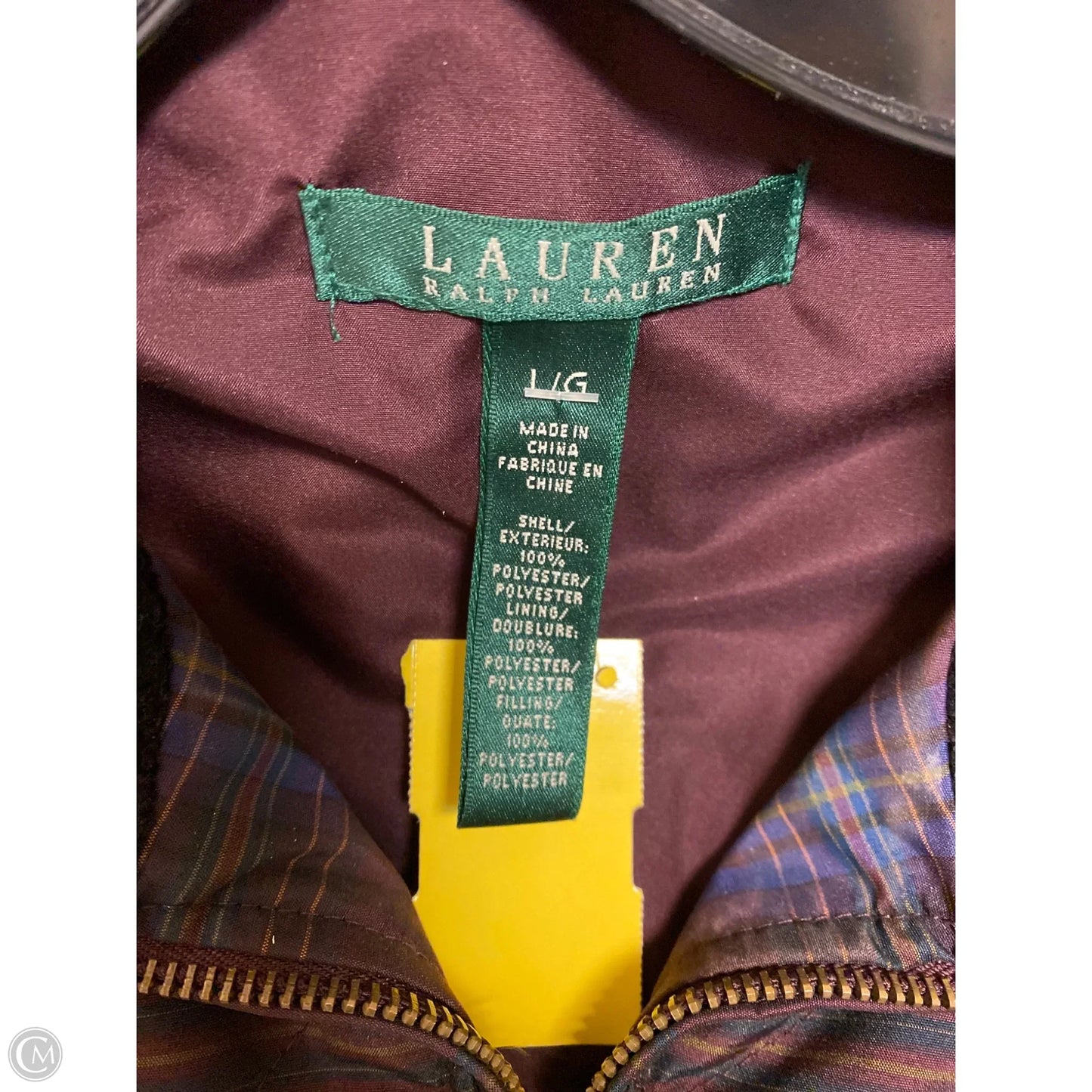 Vest Puffer & Quilted By Ralph Lauren In Maroon, Size: L