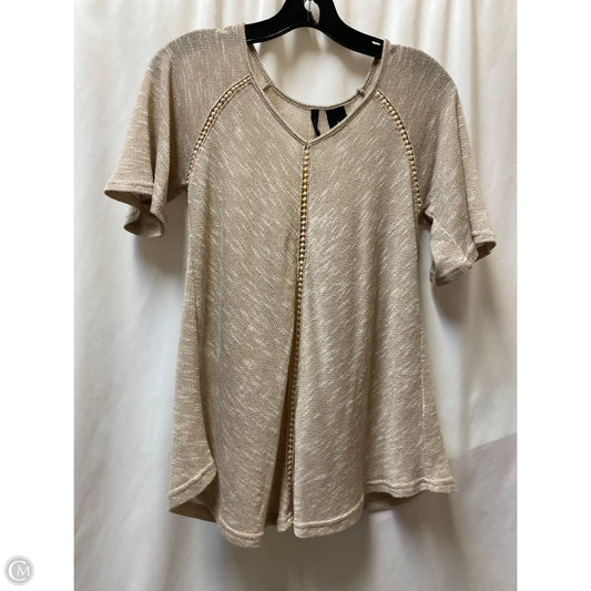 Sweater Short Sleeve By New Directions In Tan, Size: S
