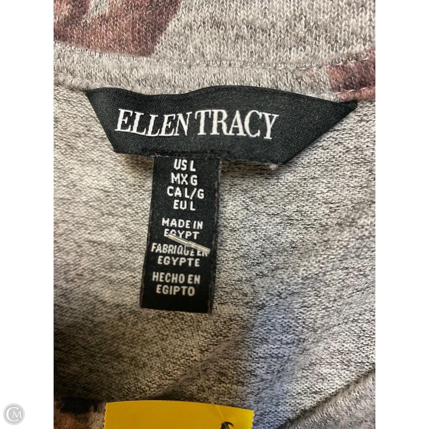 Top Long Sleeve By Ellen Tracy In Grey, Size: L