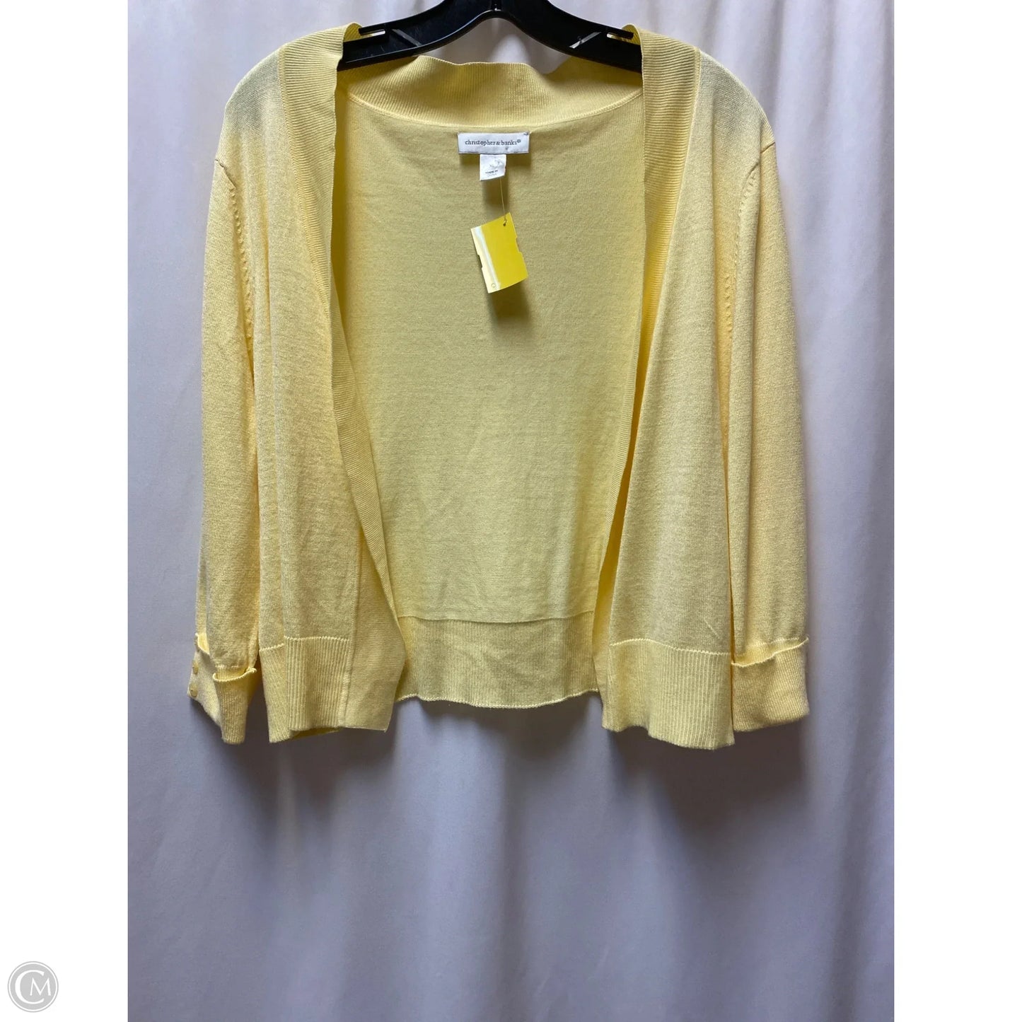 Cardigan By Christopher And Banks In Yellow, Size: Xl