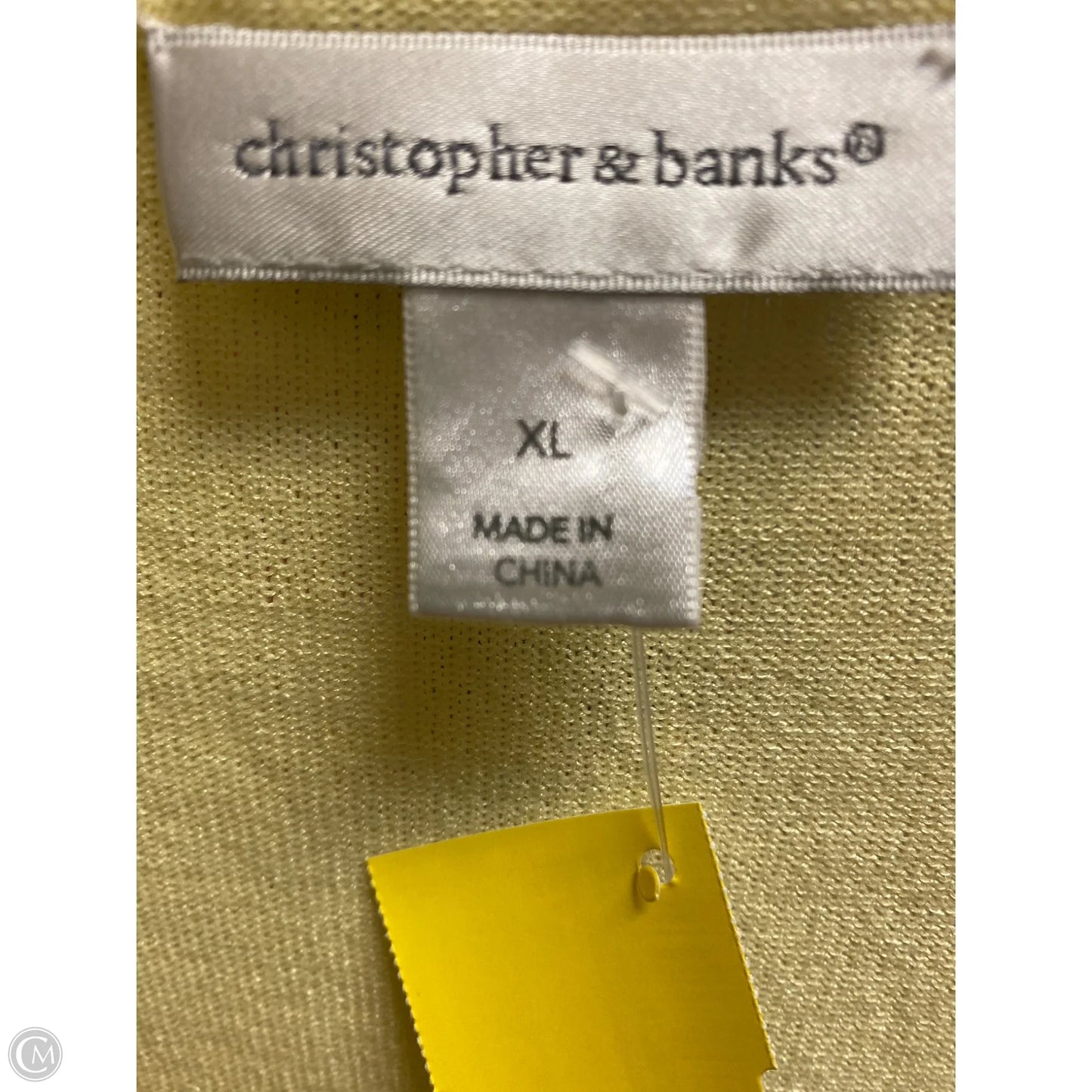 Cardigan By Christopher And Banks In Yellow, Size: Xl