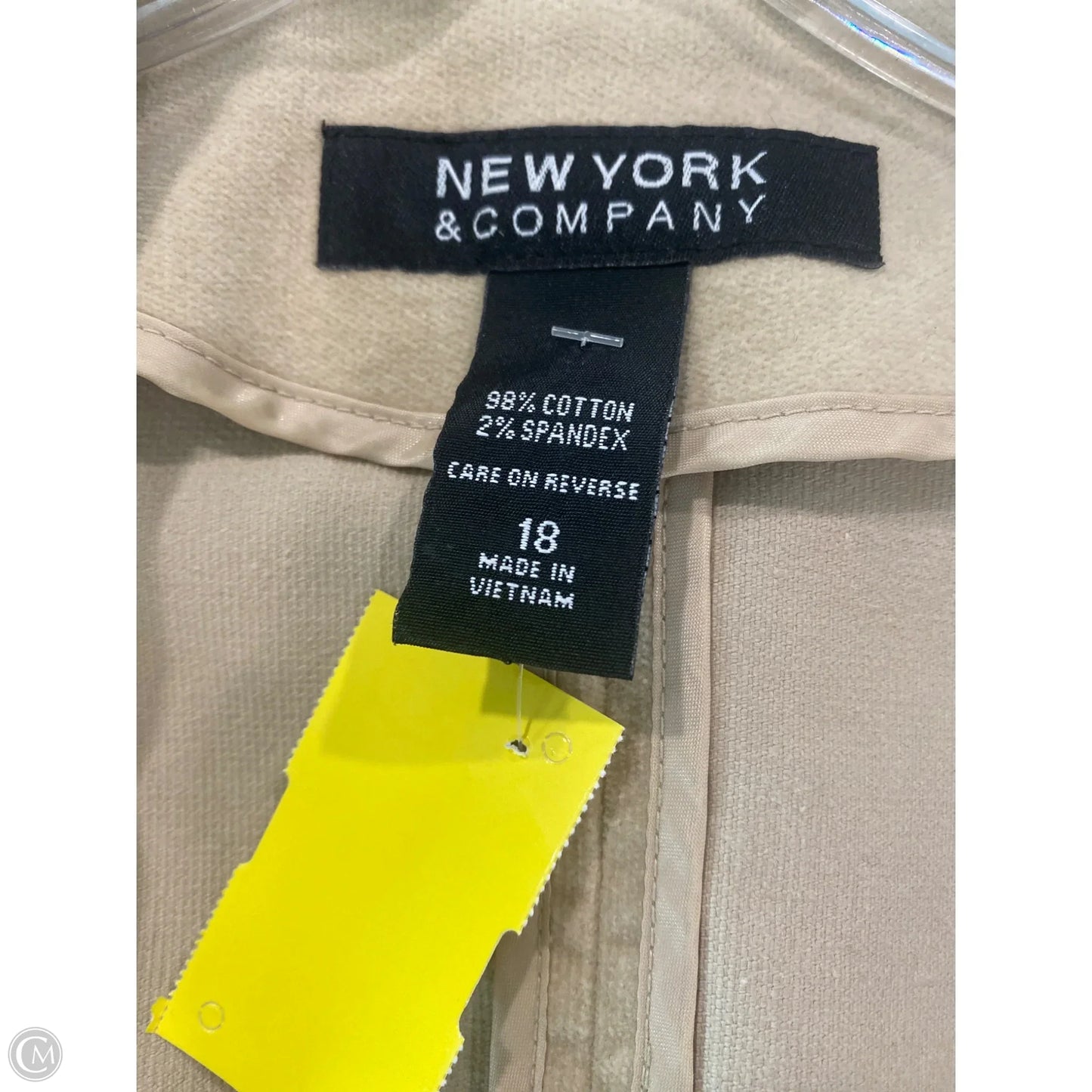 Blazer By New York And Co In Tan, Size: 1x