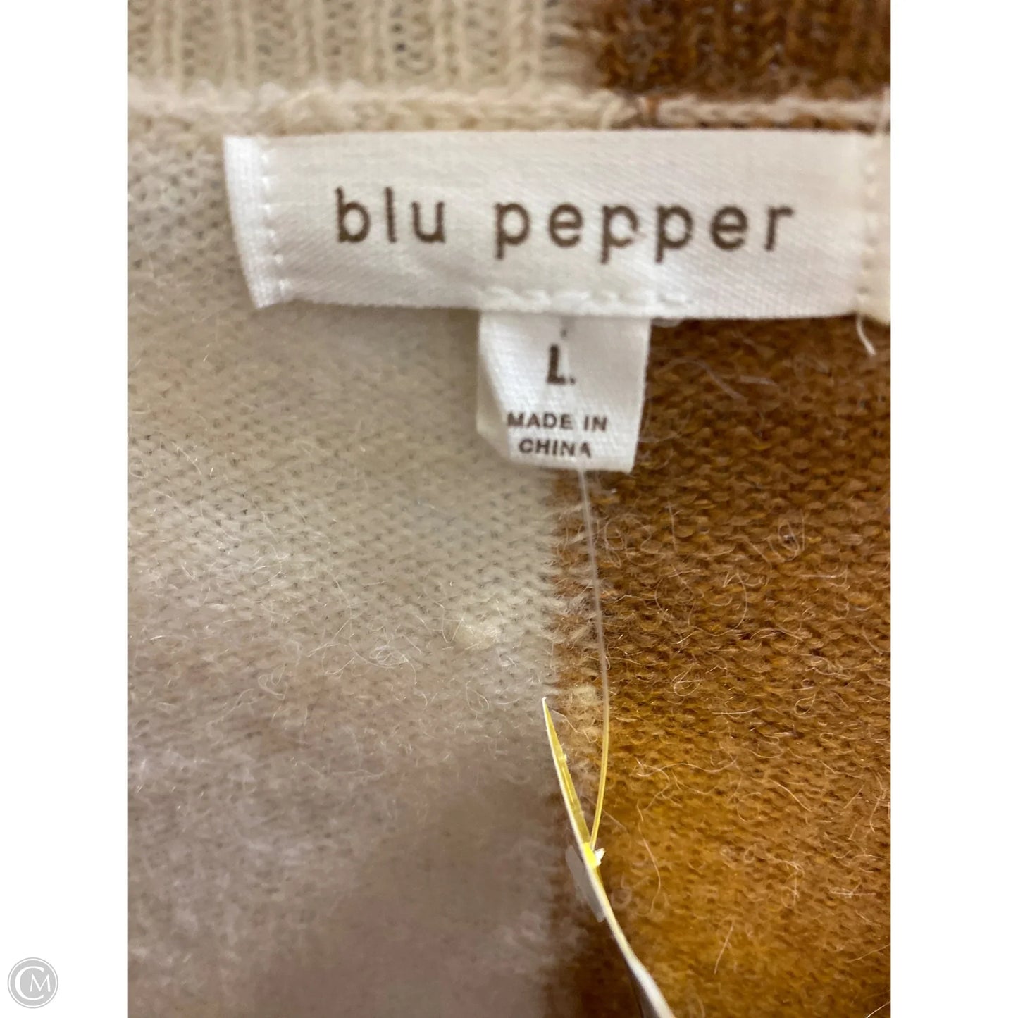 Sweater By Blu Pepper In Brown, Size: L