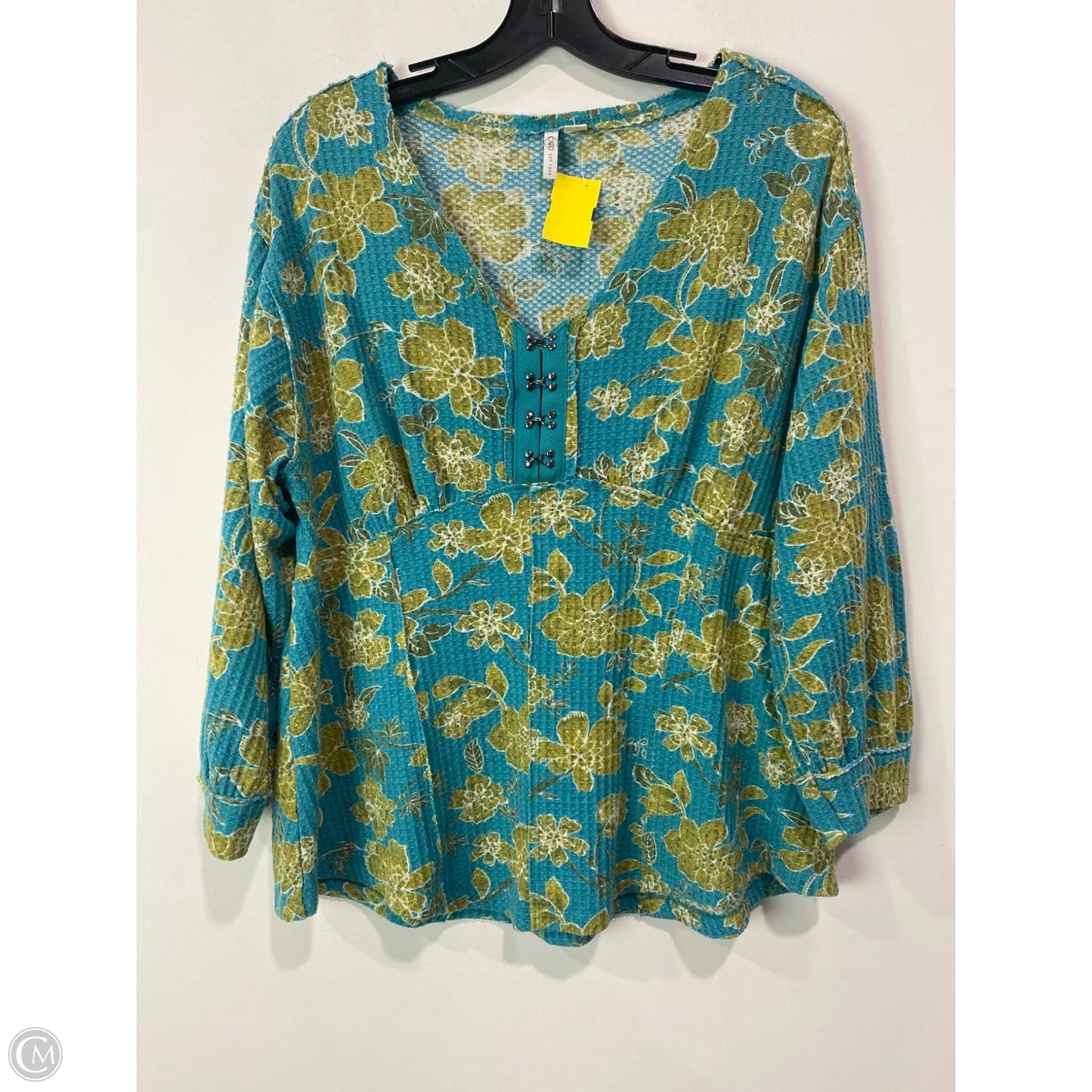 Top Long Sleeve By Cato In Aqua, Size: Xl