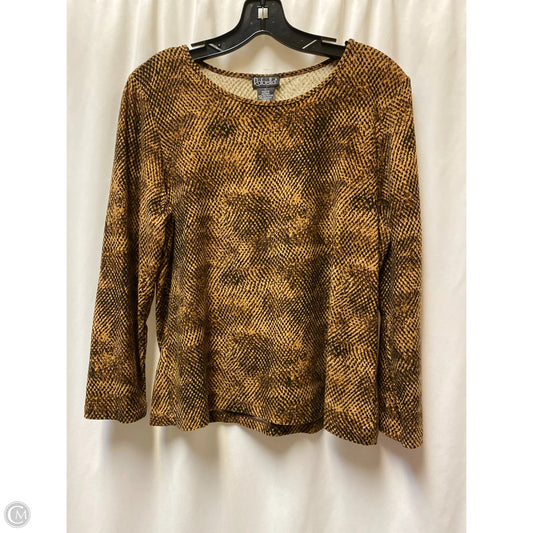 Top Long Sleeve By Rafaella In Animal Print, Size: L
