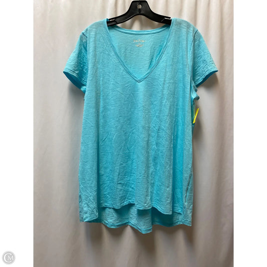 Top Short Sleeve Designer By Lilly Pulitzer In Blue, Size: Xl