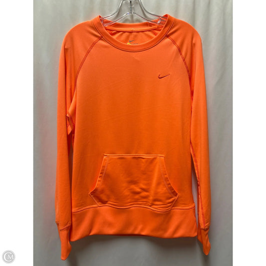 Athletic Top Long Sleeve Crewneck By Nike In Orange, Size: M