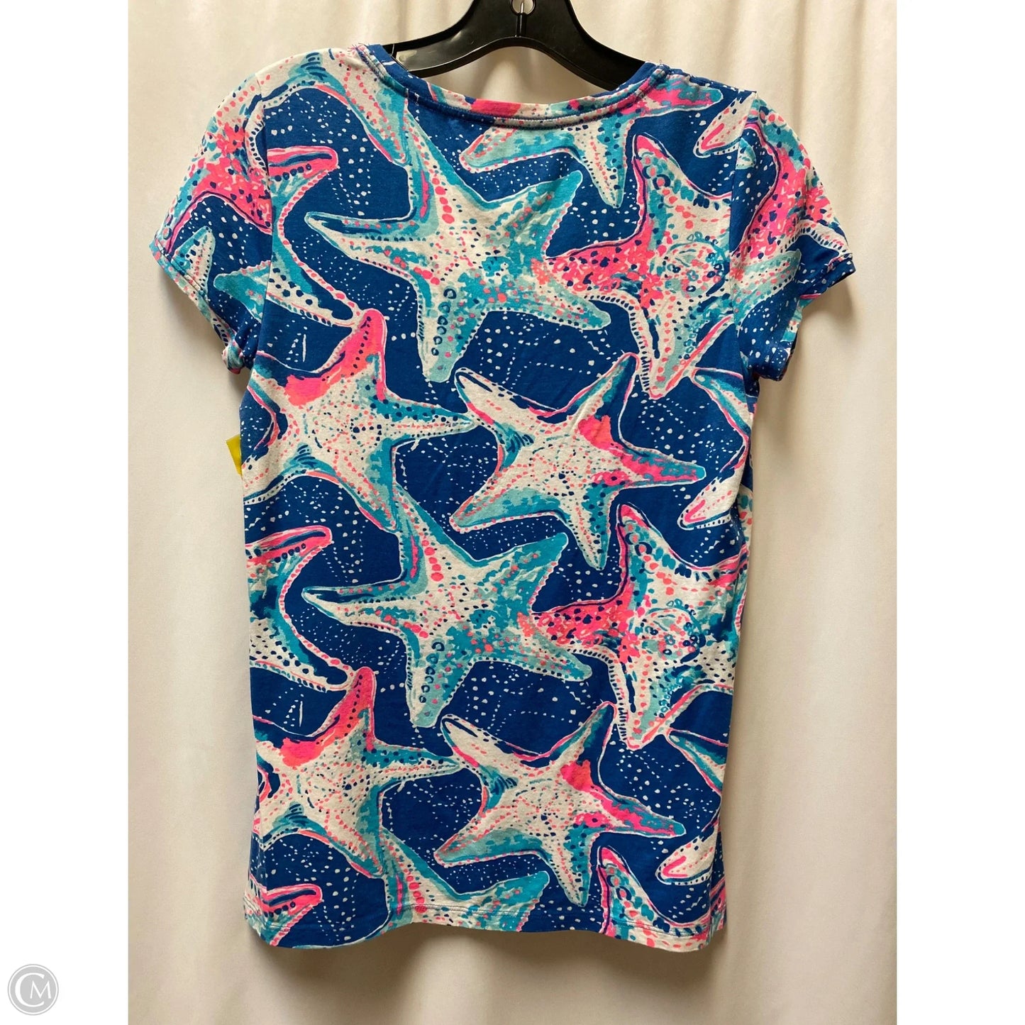 Top Short Sleeve Designer By Lilly Pulitzer In Blue, Size: S