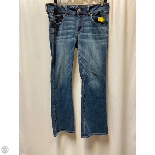 Jeans Straight By American Eagle In Blue Denim, Size: 12