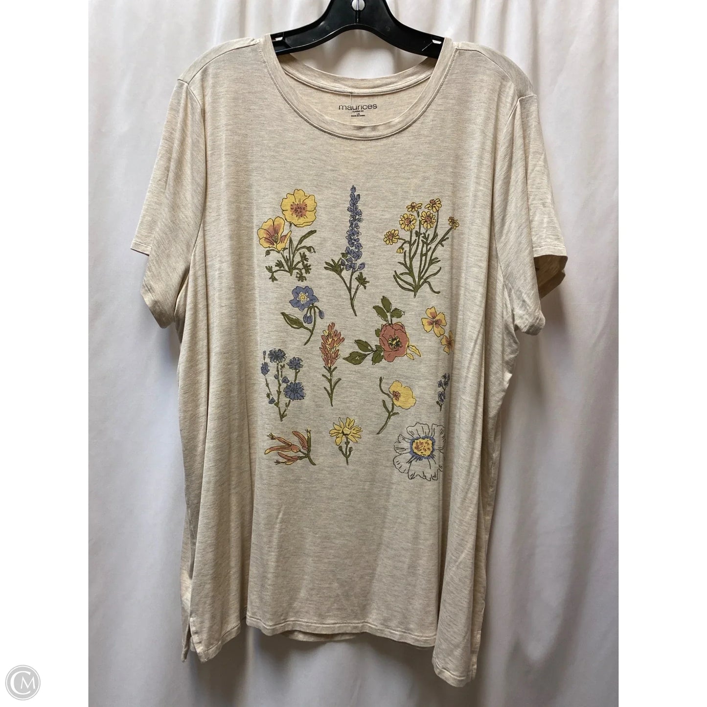 Top Short Sleeve By Maurice’s In Tan, Size: 1x