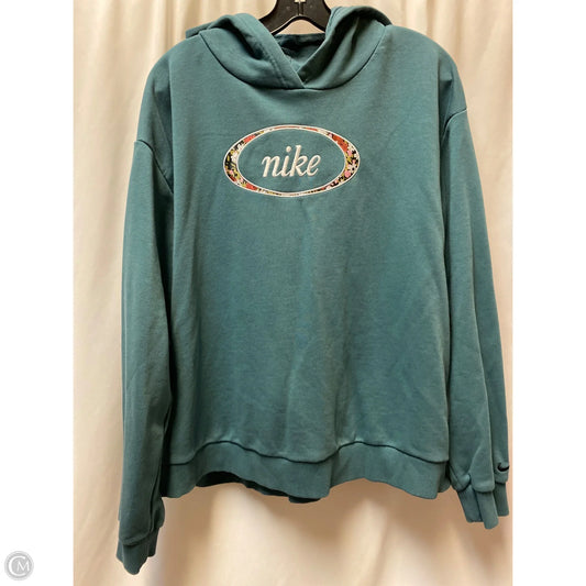 Sweatshirt Hoodie By Nike In Aqua, Size: 2x