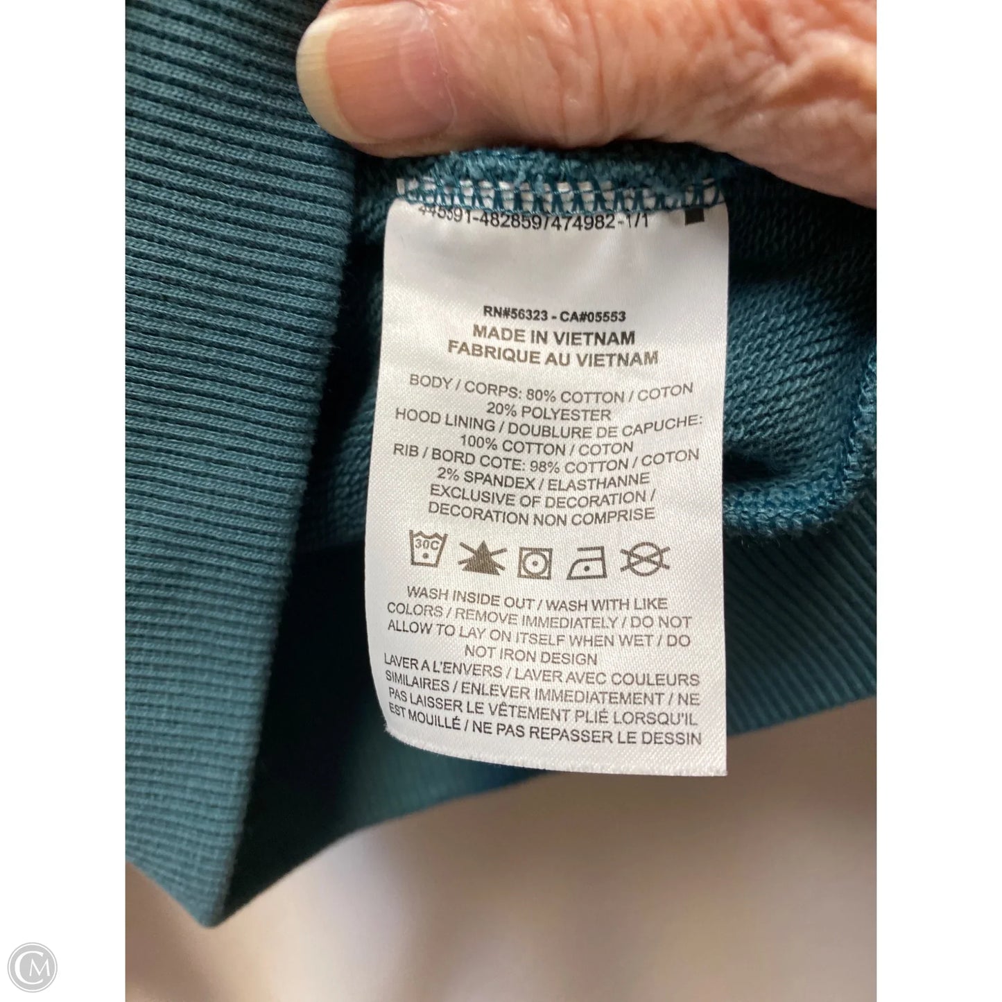 Sweatshirt Hoodie By Nike In Aqua, Size: 2x