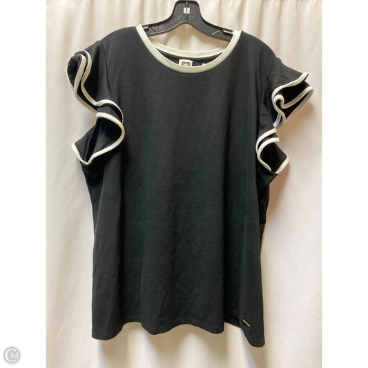 Top Short Sleeve By Anne Klein In Black, Size: 2x