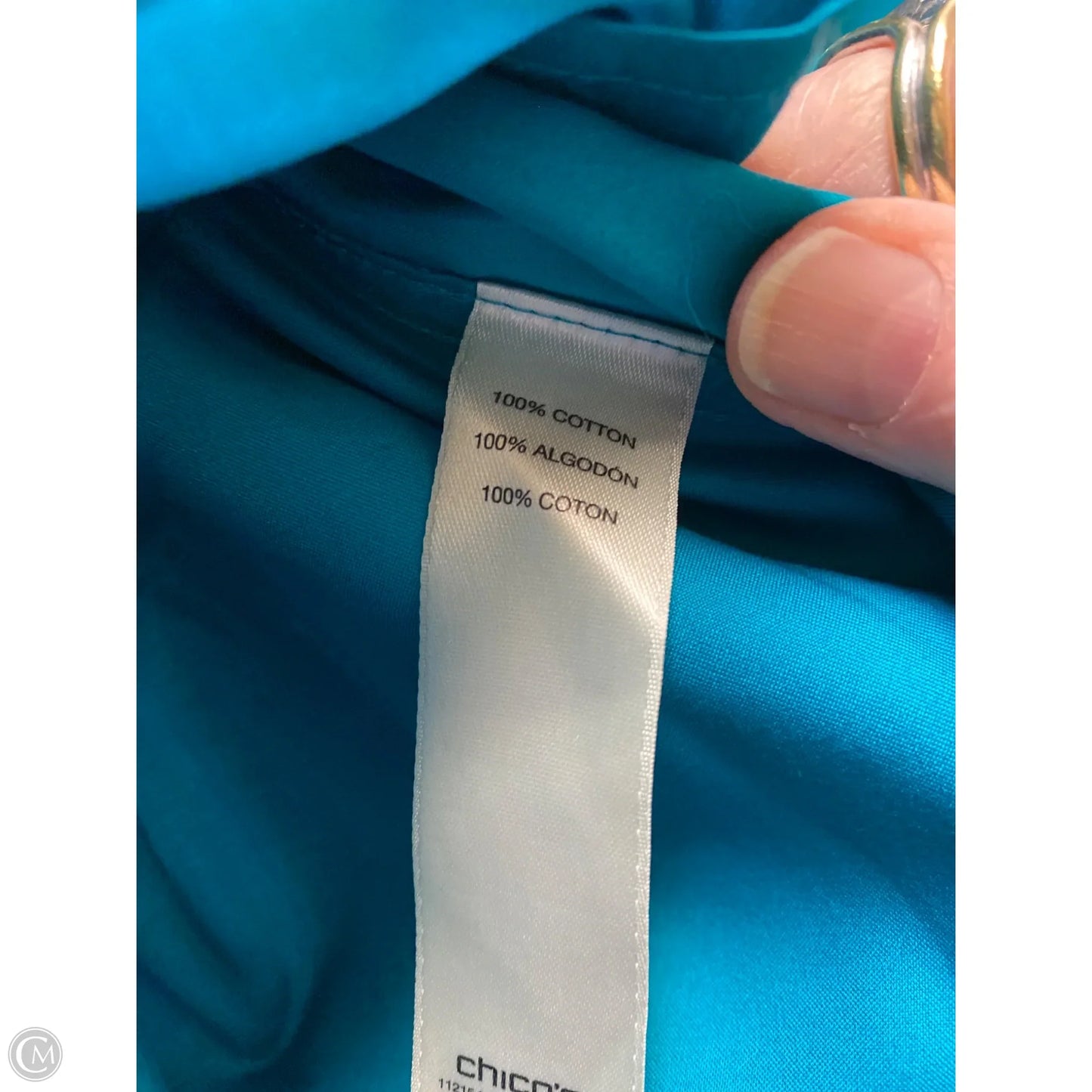 Top Long Sleeve By Chicos In Teal, Size: L