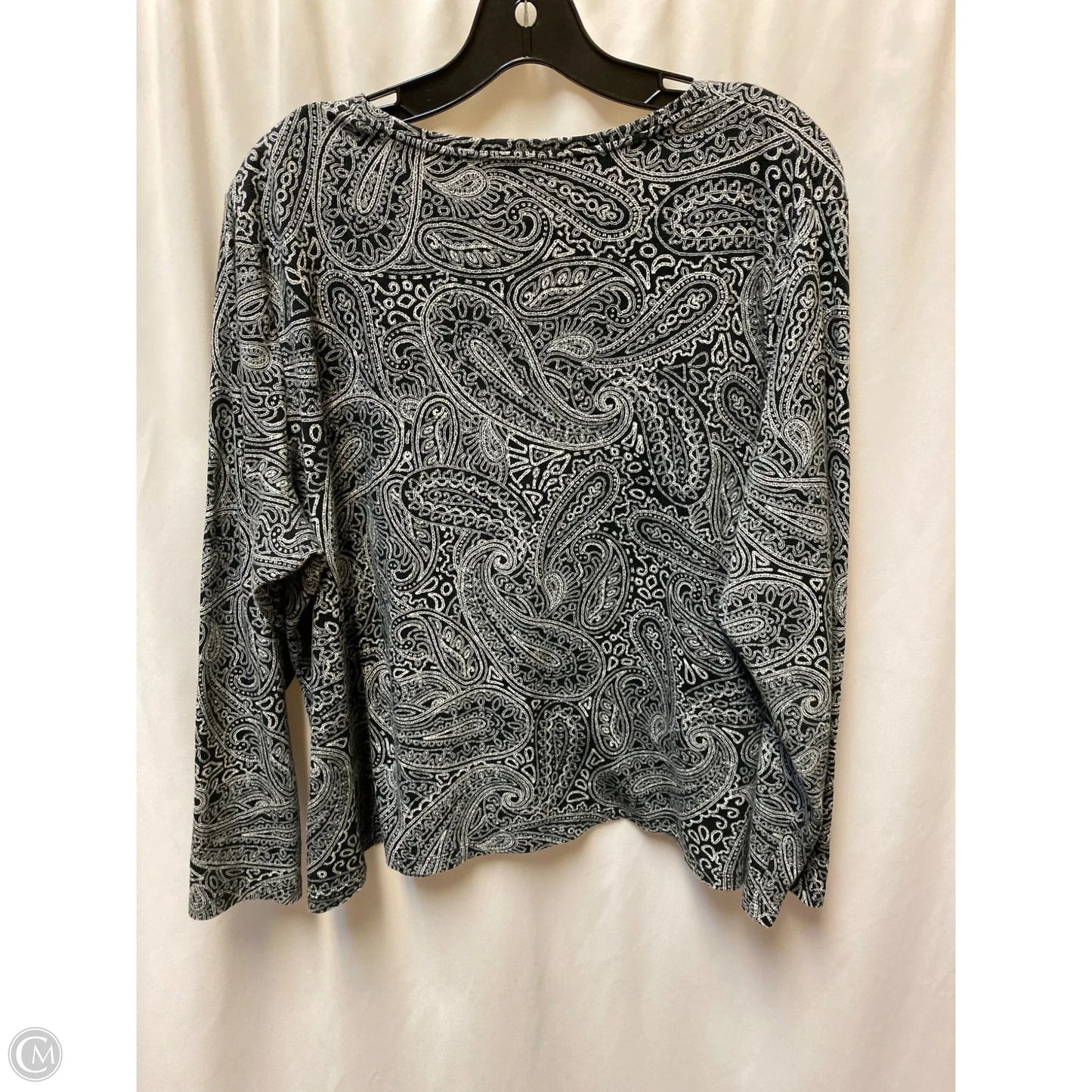 Top Sleeveless By Croft And Barrow In Black & White, Size: 3x